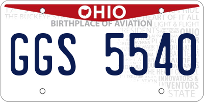 OH license plate GGS5540