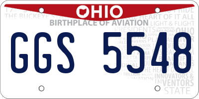 OH license plate GGS5548