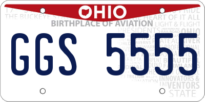 OH license plate GGS5555