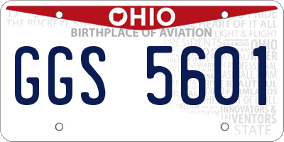 OH license plate GGS5601
