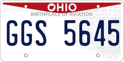 OH license plate GGS5645