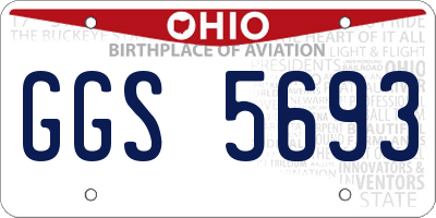 OH license plate GGS5693