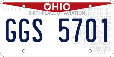 OH license plate GGS5701