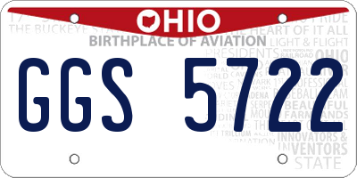OH license plate GGS5722