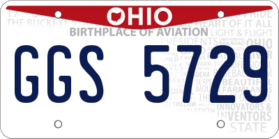 OH license plate GGS5729