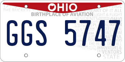 OH license plate GGS5747