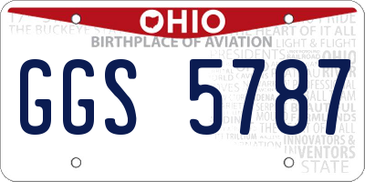 OH license plate GGS5787