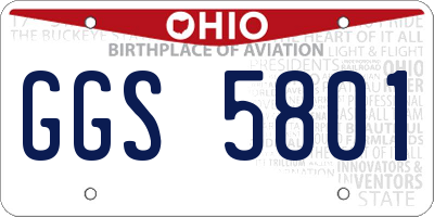OH license plate GGS5801