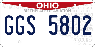 OH license plate GGS5802