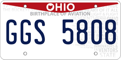 OH license plate GGS5808