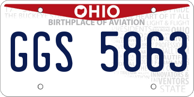 OH license plate GGS5863