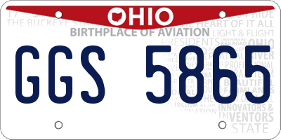 OH license plate GGS5865