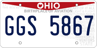 OH license plate GGS5867
