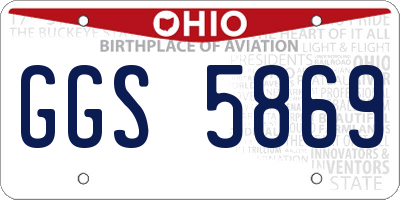 OH license plate GGS5869