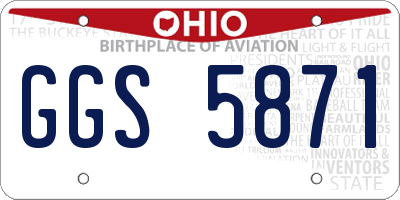 OH license plate GGS5871