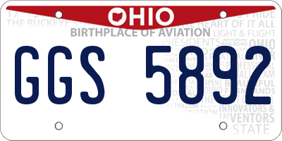 OH license plate GGS5892