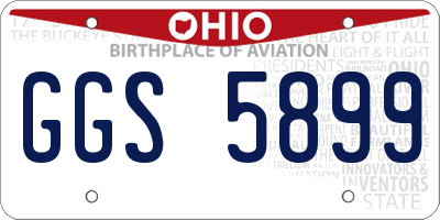 OH license plate GGS5899