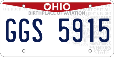 OH license plate GGS5915