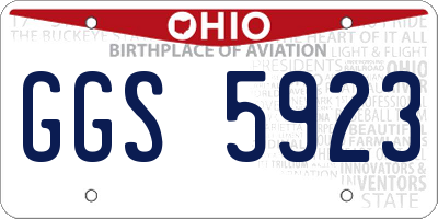 OH license plate GGS5923