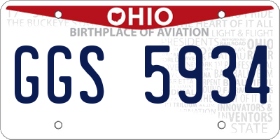 OH license plate GGS5934