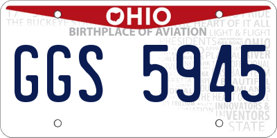 OH license plate GGS5945