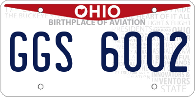 OH license plate GGS6002
