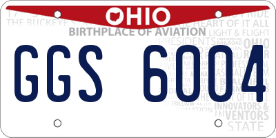 OH license plate GGS6004