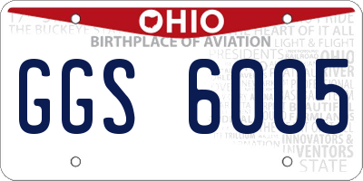 OH license plate GGS6005
