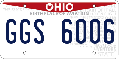OH license plate GGS6006