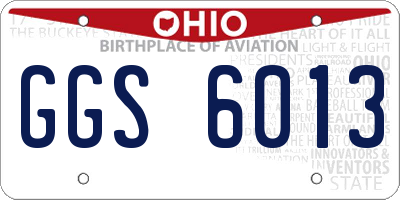 OH license plate GGS6013