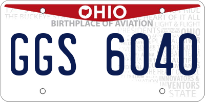 OH license plate GGS6040