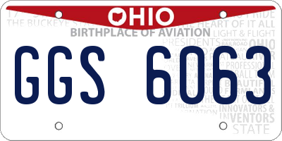 OH license plate GGS6063
