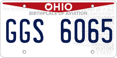 OH license plate GGS6065