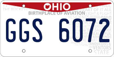 OH license plate GGS6072