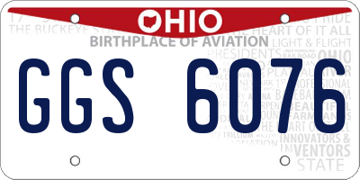 OH license plate GGS6076