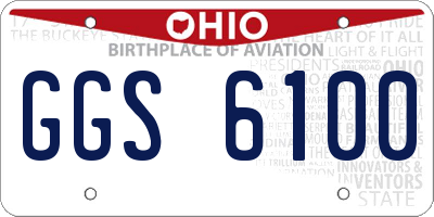 OH license plate GGS6100