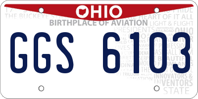 OH license plate GGS6103