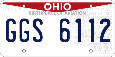 OH license plate GGS6112