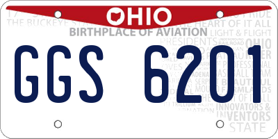 OH license plate GGS6201