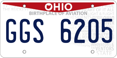 OH license plate GGS6205