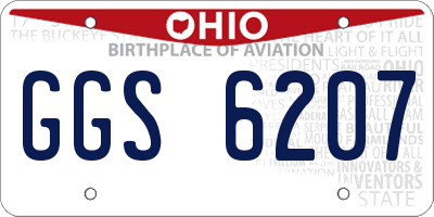 OH license plate GGS6207