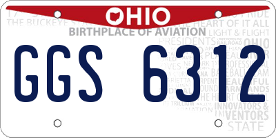 OH license plate GGS6312