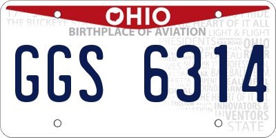 OH license plate GGS6314