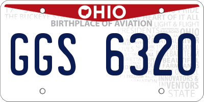 OH license plate GGS6320