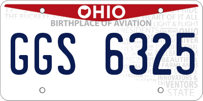 OH license plate GGS6325