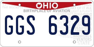 OH license plate GGS6329