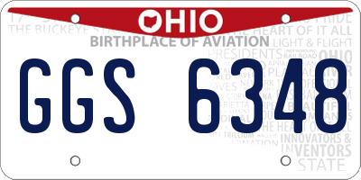 OH license plate GGS6348