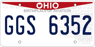OH license plate GGS6352