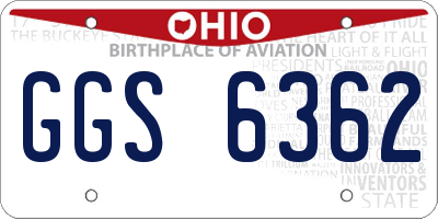 OH license plate GGS6362
