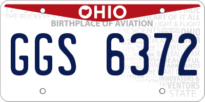 OH license plate GGS6372